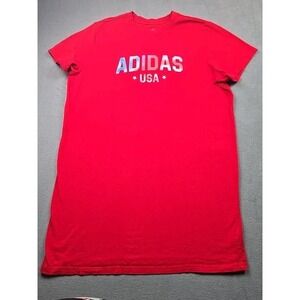 ADIDAS Women's USA Americana T-Shirt Dress Red XL